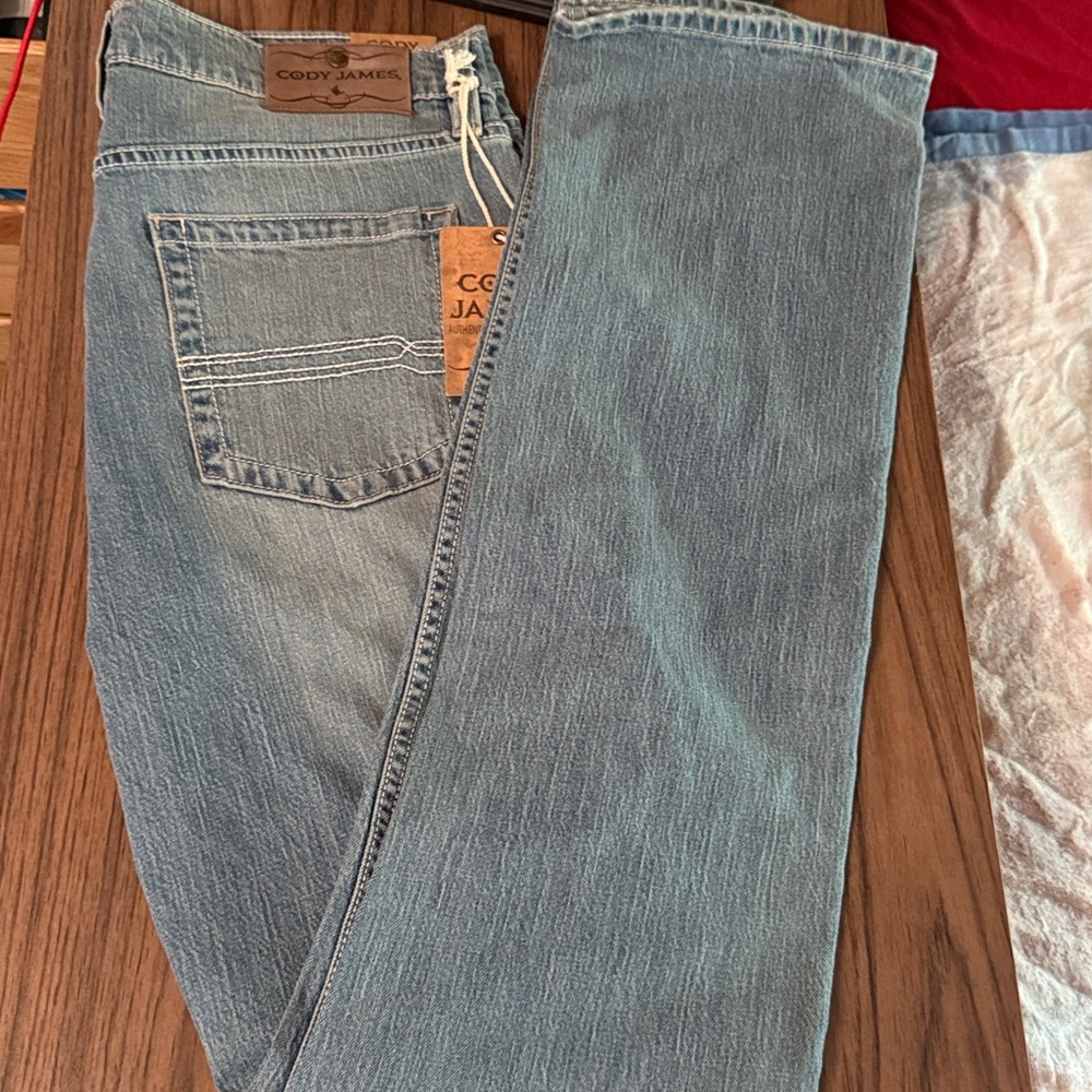Cody James Men’s stackable Straight Light Blue Denim Jeans